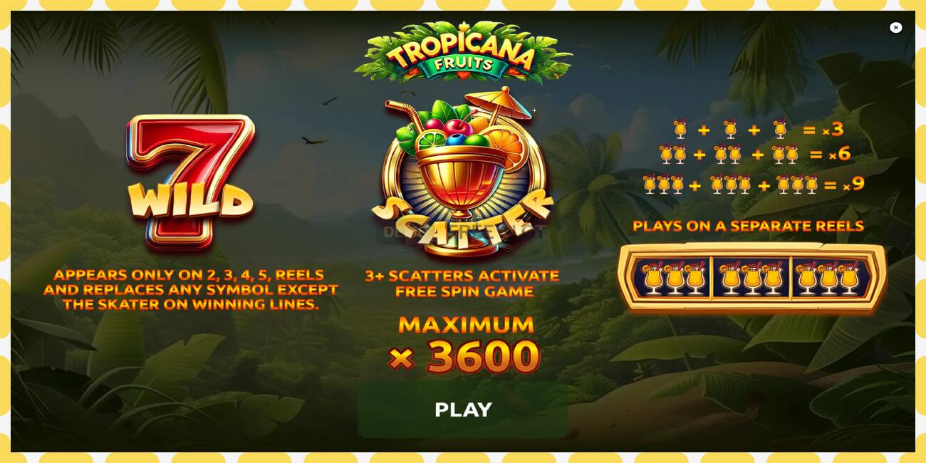 Demo slot Tropicana Fruits නොමිලේ සහ ලියාපදිංචියකින් තොරව, පින්තූරය - 1