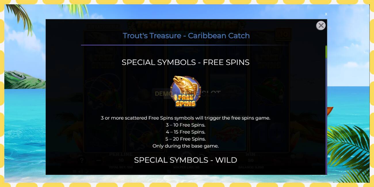 Demo slot Trouts Treasure Caribbean Catch free and without registration, picture - 1