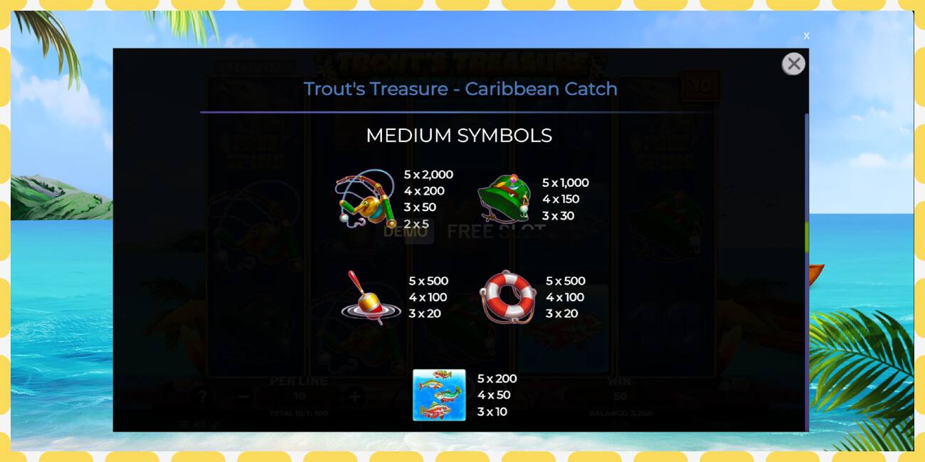 Demo slot Trouts Treasure Caribbean Catch free and without registration, picture - 1