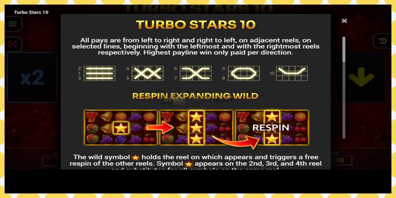 Demo slot Turbo Stars 10 free and without registration, picture - 1