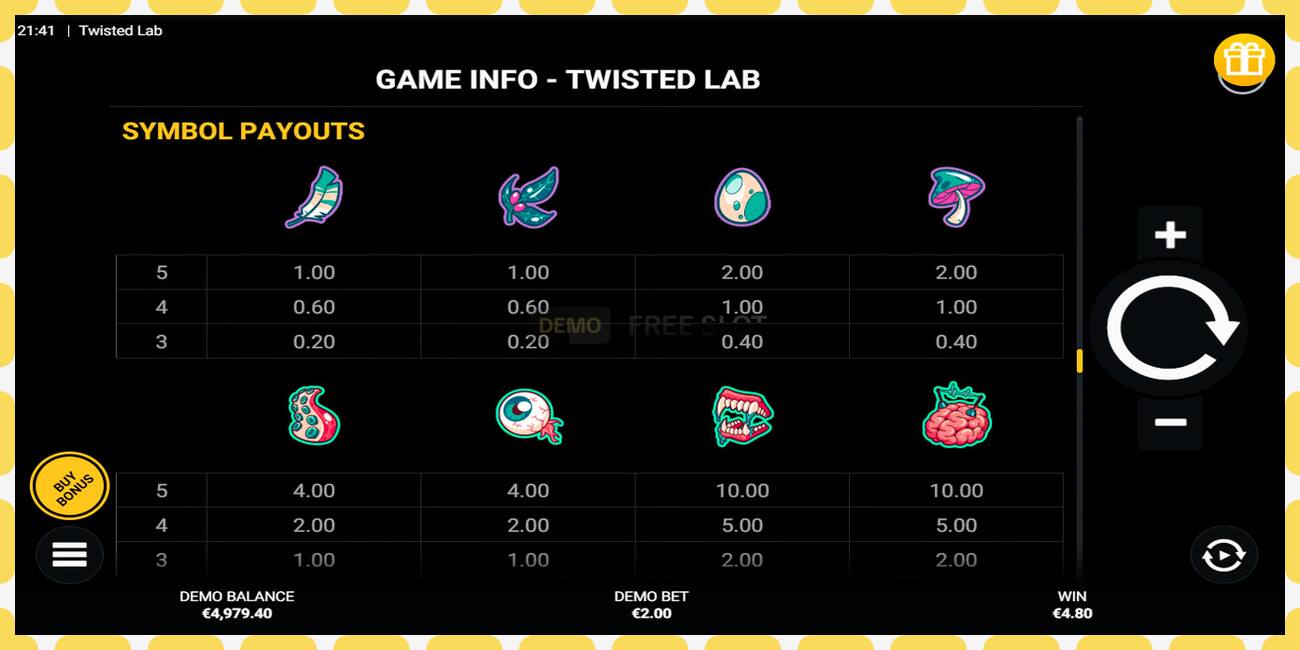 Demo slot Twisted Lab free and without registration, picture - 1