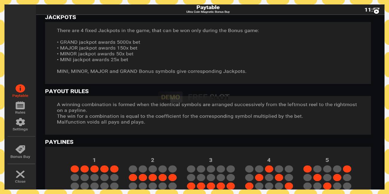 डेमो स्लॉट Ultra Coin Magnetic Bonus Buy विनामूल्य आणि नोंदणीशिवाय, चित्र - १