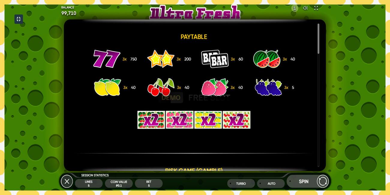 Demo slot Ultra Fresh free and without registration, picture - 1