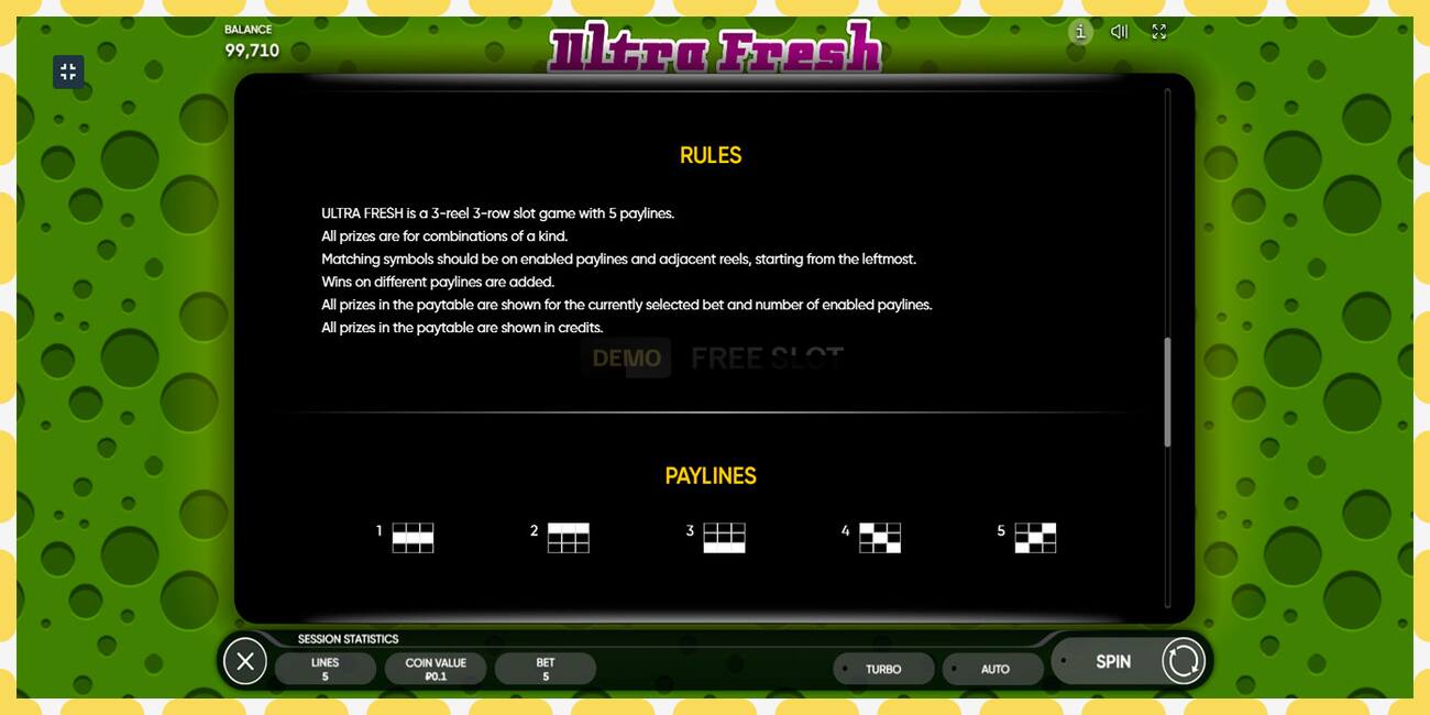 Demo slot Ultra Fresh free and without registration, picture - 1