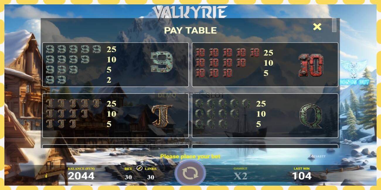 Demo slot Valkyrie free and without registration, picture - 1