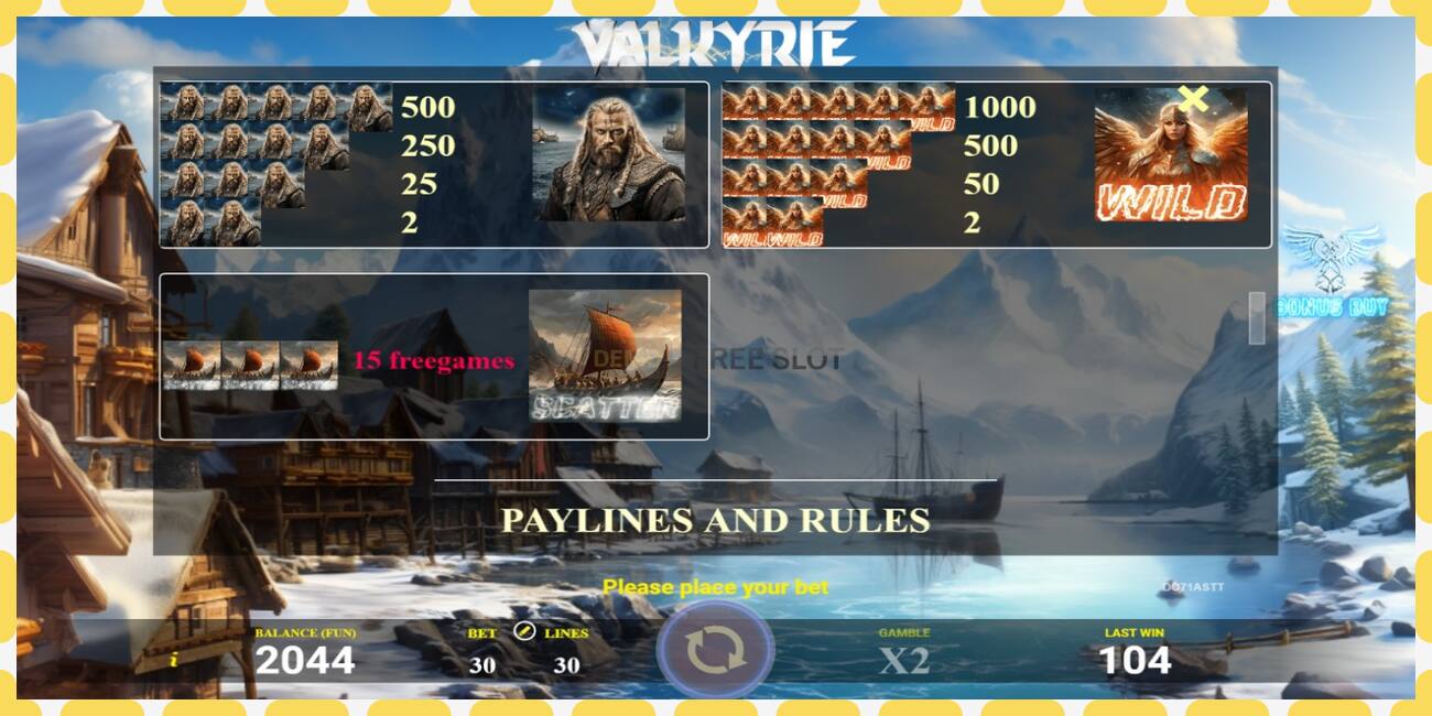 Demo slot Valkyrie free and without registration, picture - 1