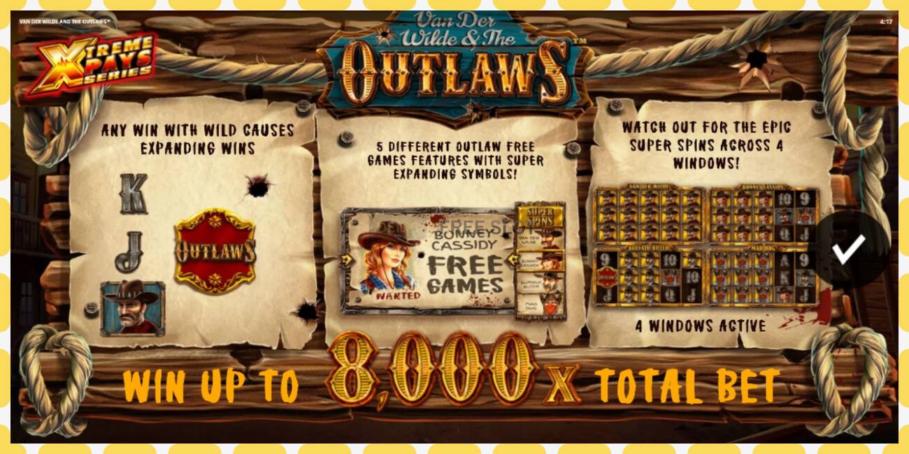 Demo slot Van der Wilde and The Outlaws free and without registration, picture - 1