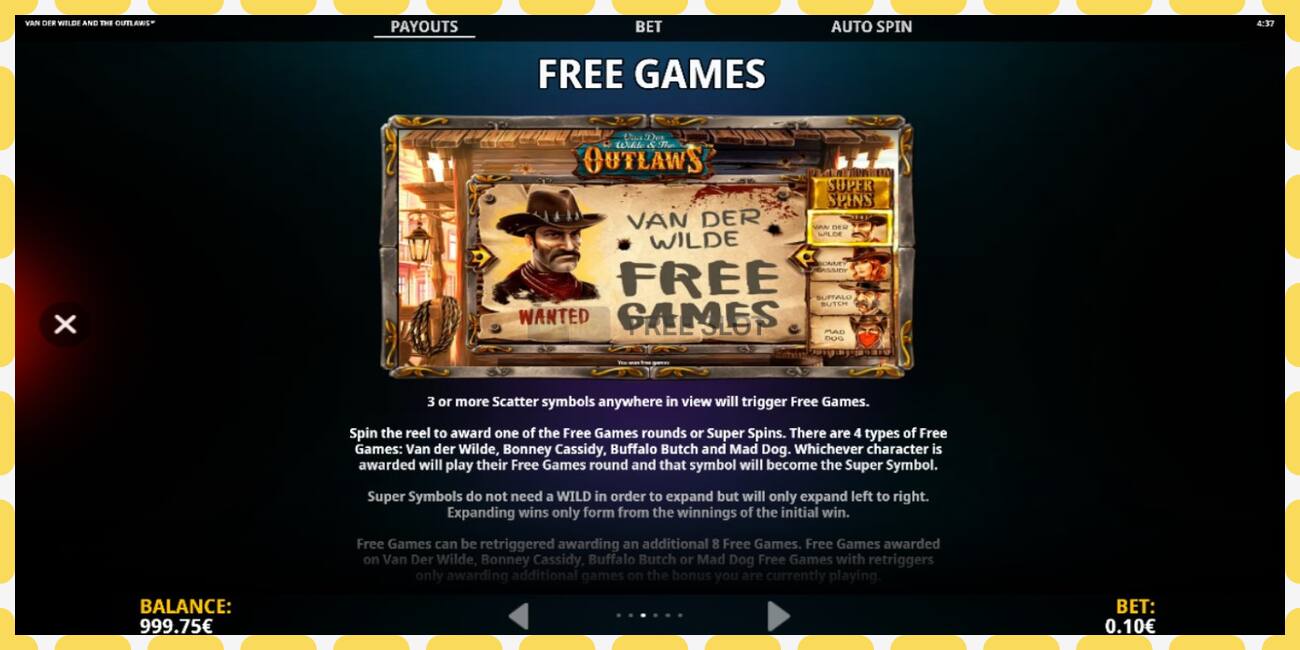 Demo slot Van der Wilde and The Outlaws free and without registration, picture - 1