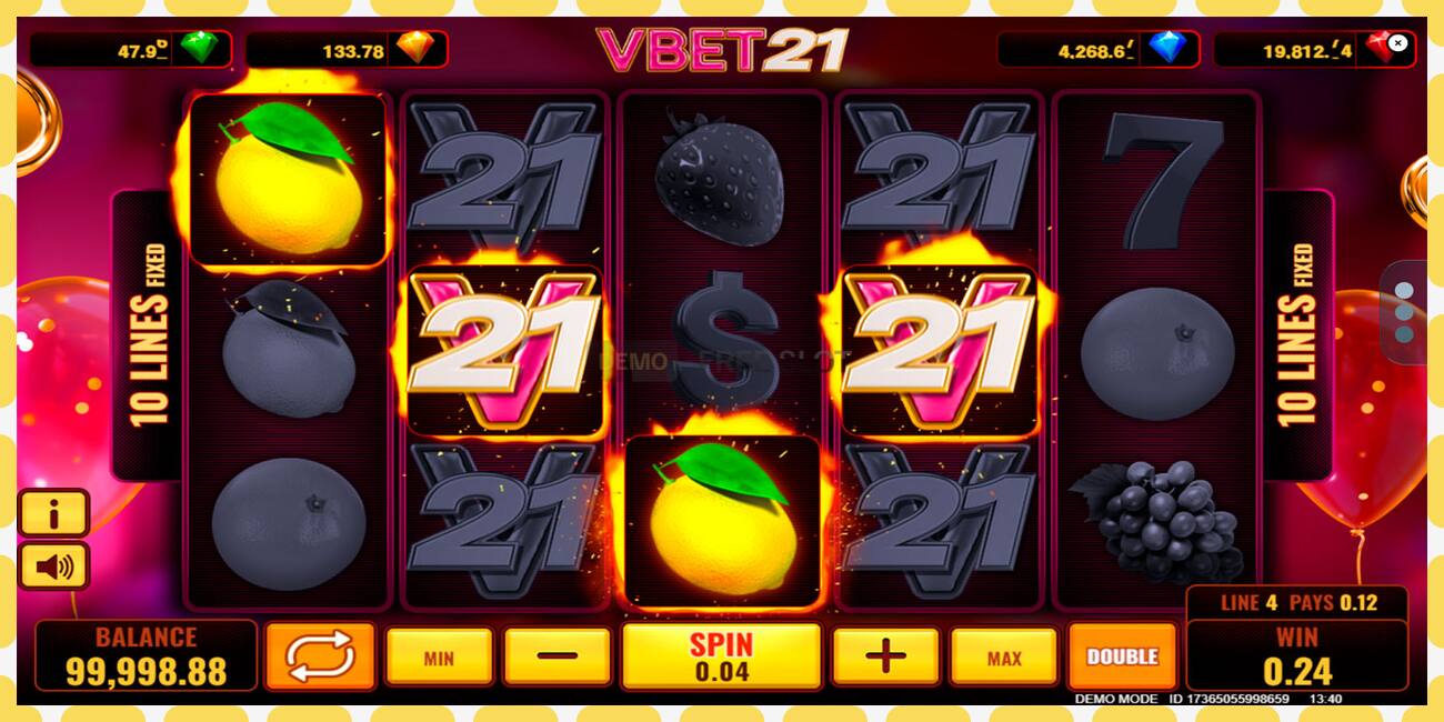 ဒီမိုအထိုင် Vbet 21 အခမဲ့နှင့်မှတ်ပုံတင်ခြင်းမရှိဘဲ, ပုံ - ၁