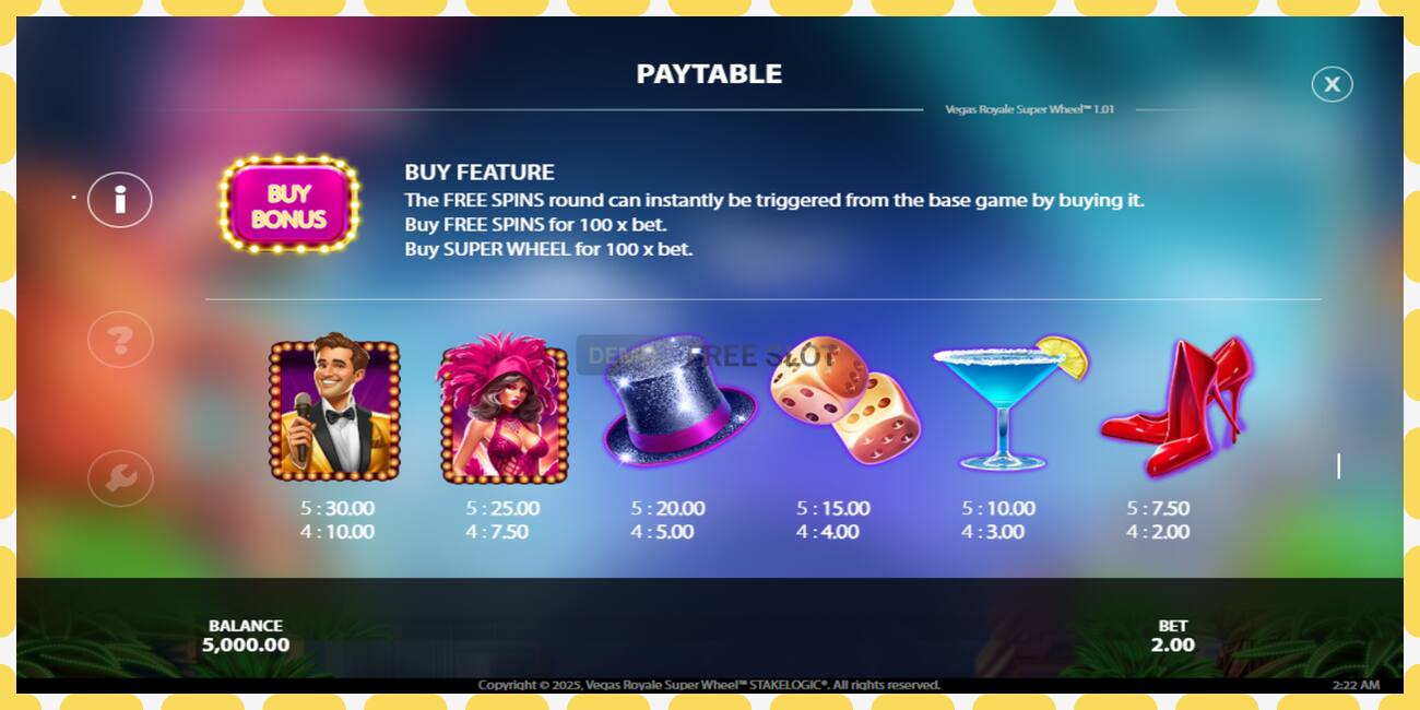 Demo slot Vegas Royale Super Wheel free and without registration, picture - 1