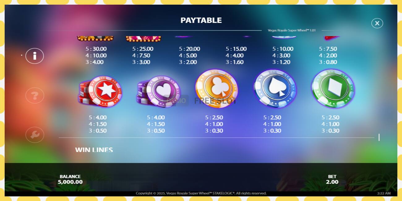 Demo slot Vegas Royale Super Wheel free and without registration, picture - 1