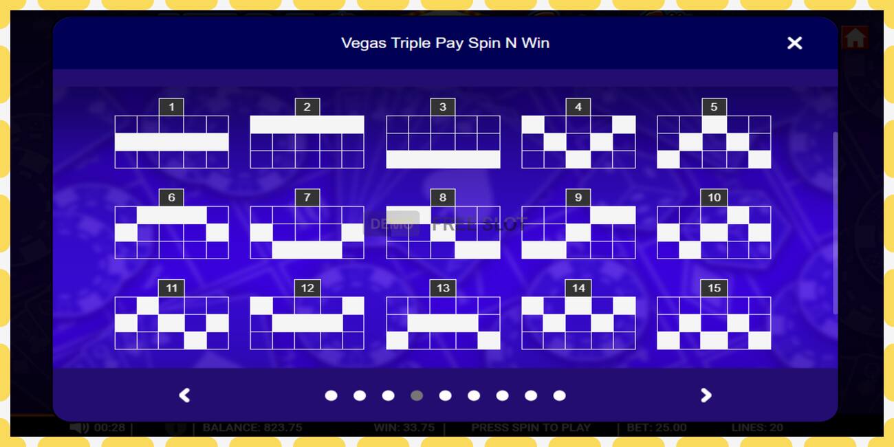 Demo slot Vegas Triple Pay Spin n Win free and without registration, picture - 1