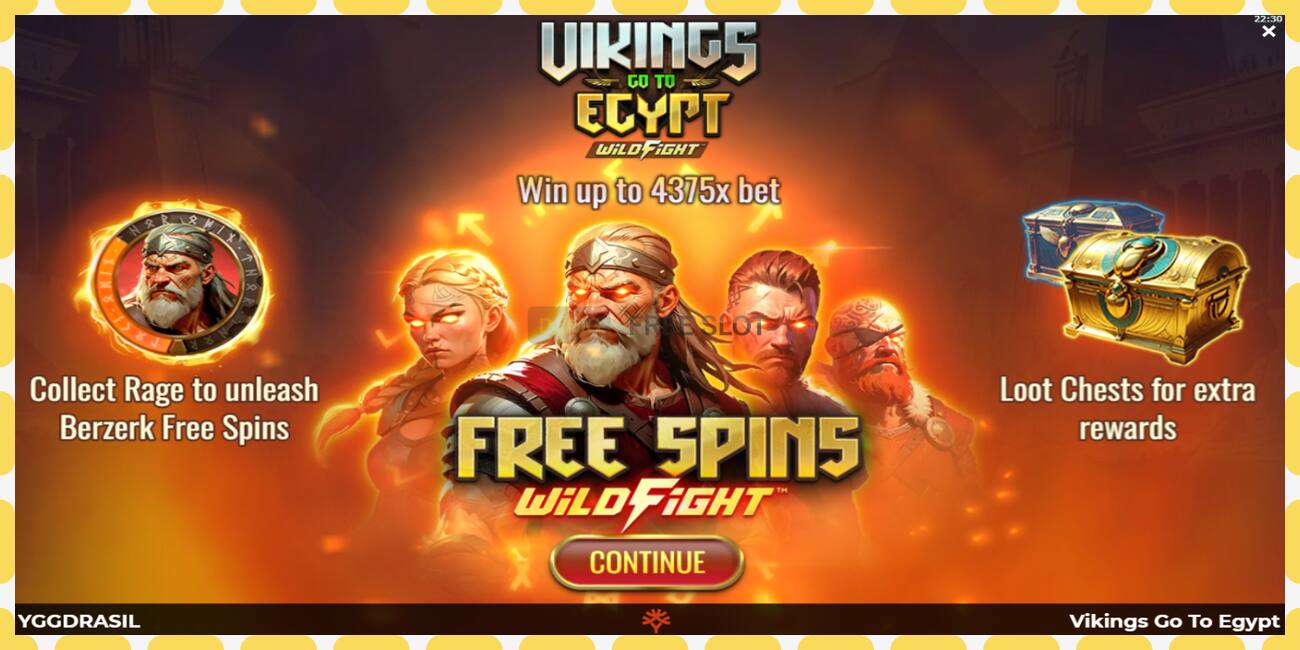 Demo slot Vikings Go To Egypt Wild Fight free and without registration, picture - 1