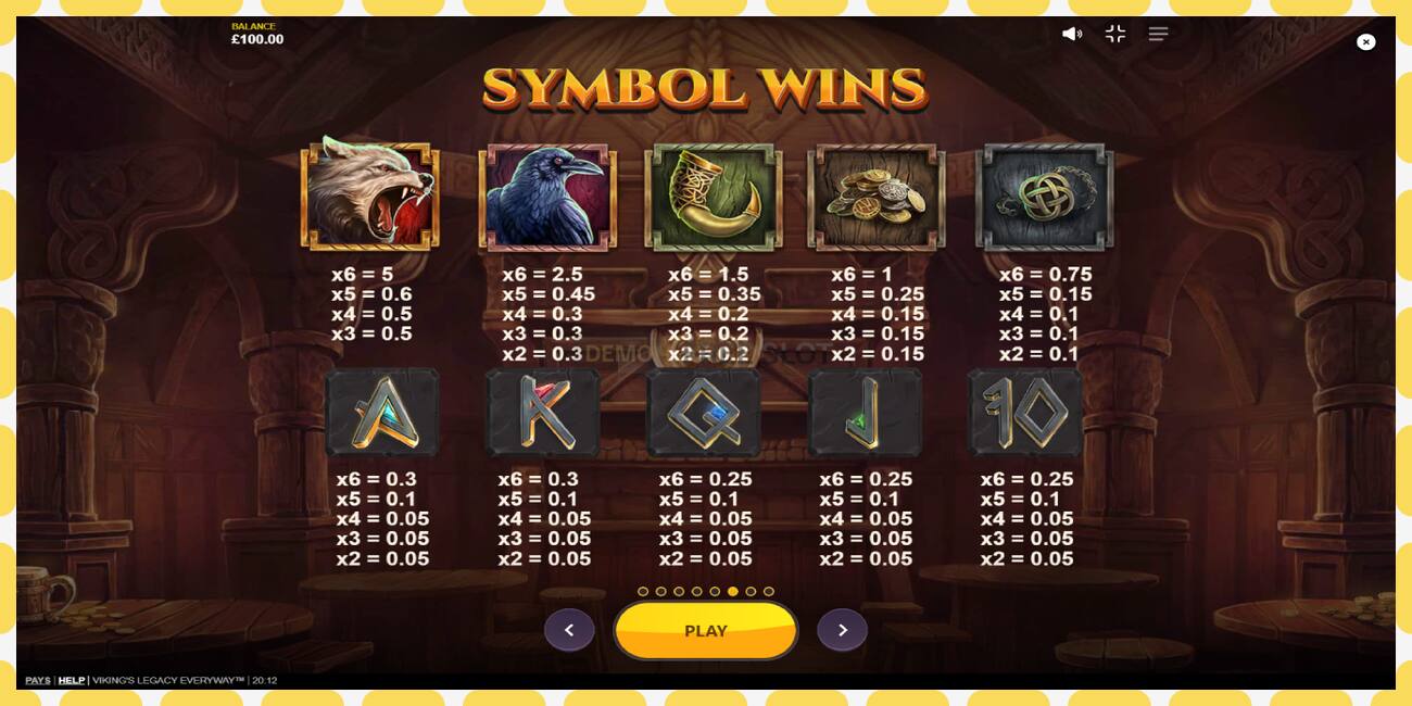 Demo slot Vikings Legacy Everyway free and without registration, picture - 1