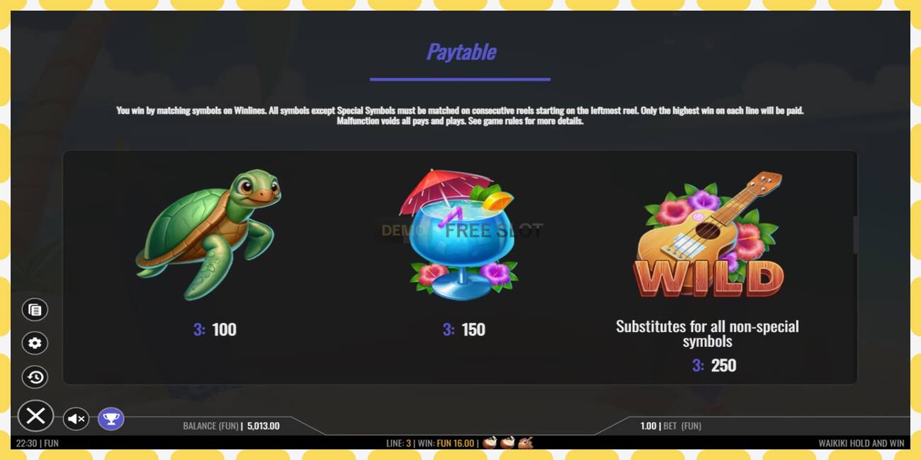 Demo slot Waikiki Hold and Win free and without registration, picture - 1