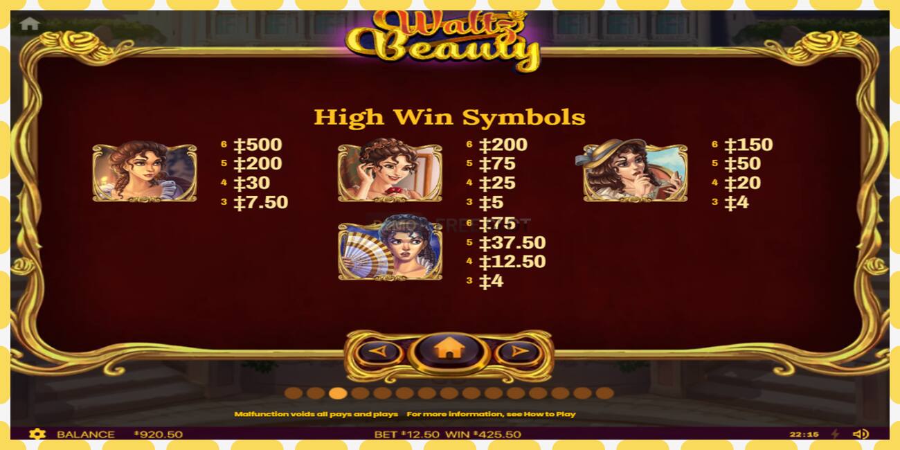 Demo slot Waltz Beauty ingyenes és regisztráció nélkül, kép - 1