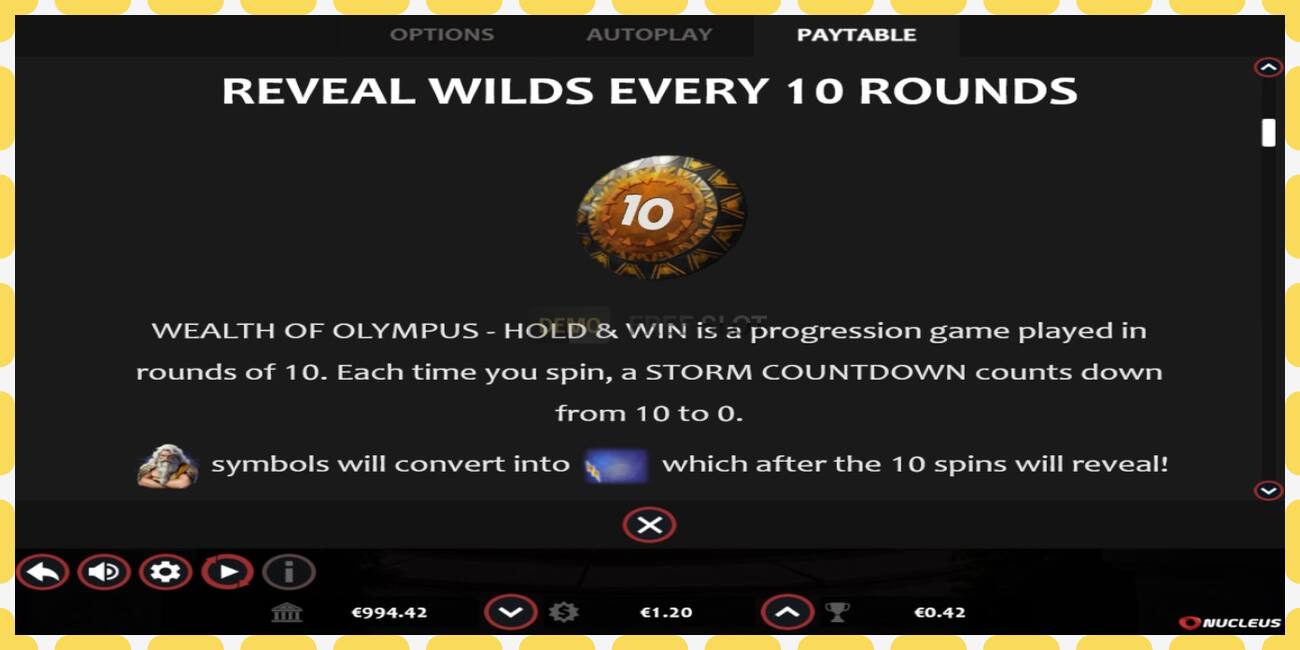 Demo slot Wealth of Olympus free and without registration, picture - 1