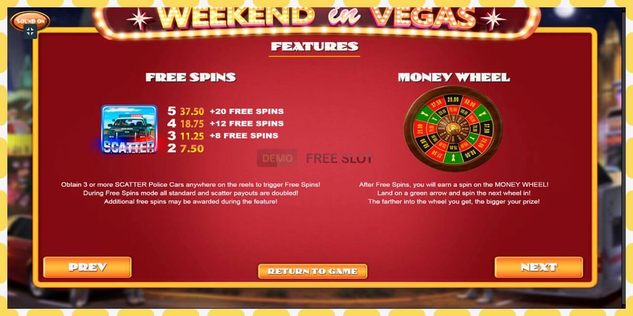 Demo slot Weekend In Vegas free and without registration, picture - 1