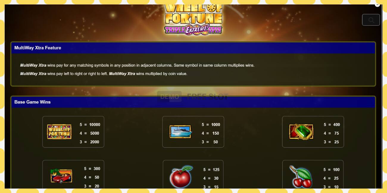 Demo-spor Wheel of Fortune Triple Extreme Spin BetMGM gratis og uten registrering, bilde - 1