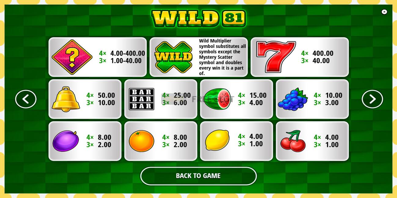 Demo-spor Wild 81 gratis og uten registrering, bilde - 1