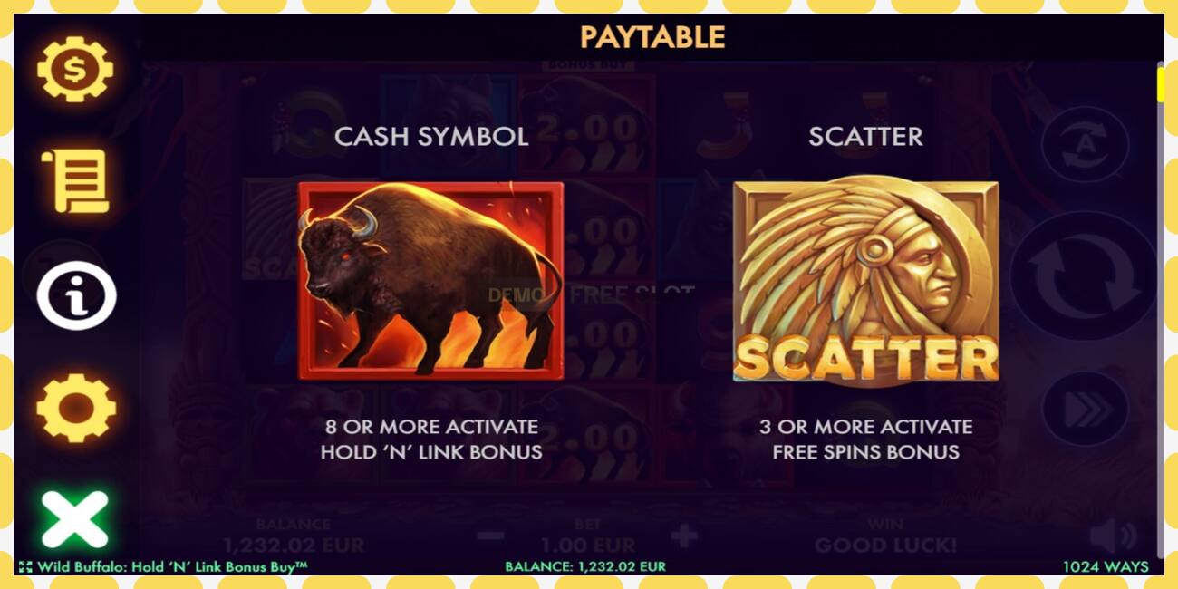 Slot dimostrativo Wild Buffalo Hold N Link Bonus Buy gratuito e senza registrazione, immagine - 1