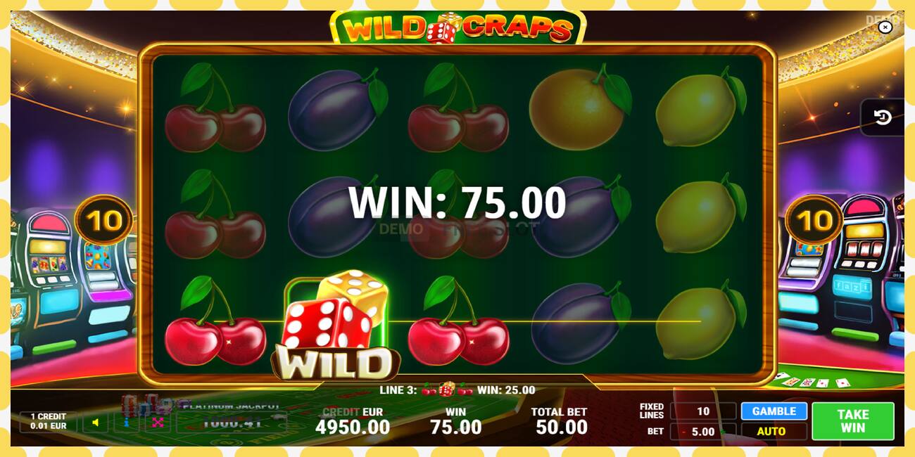 डेमो स्लॉट Wild Craps विनामूल्य आणि नोंदणीशिवाय, चित्र - १