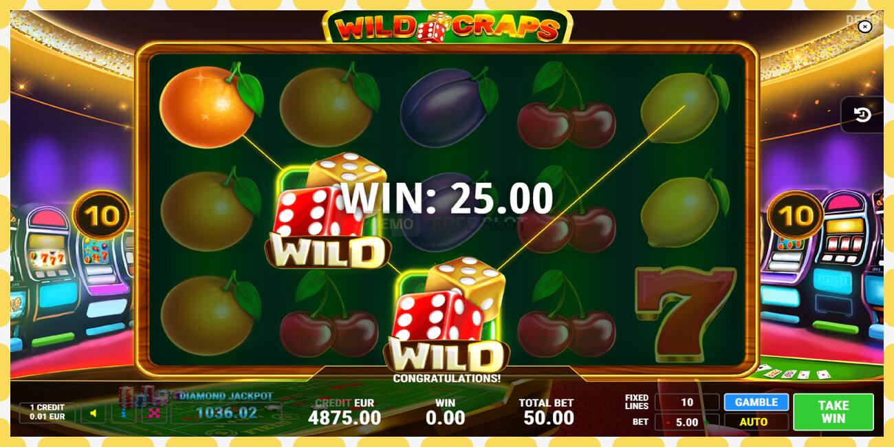 डेमो स्लॉट Wild Craps विनामूल्य आणि नोंदणीशिवाय, चित्र - १