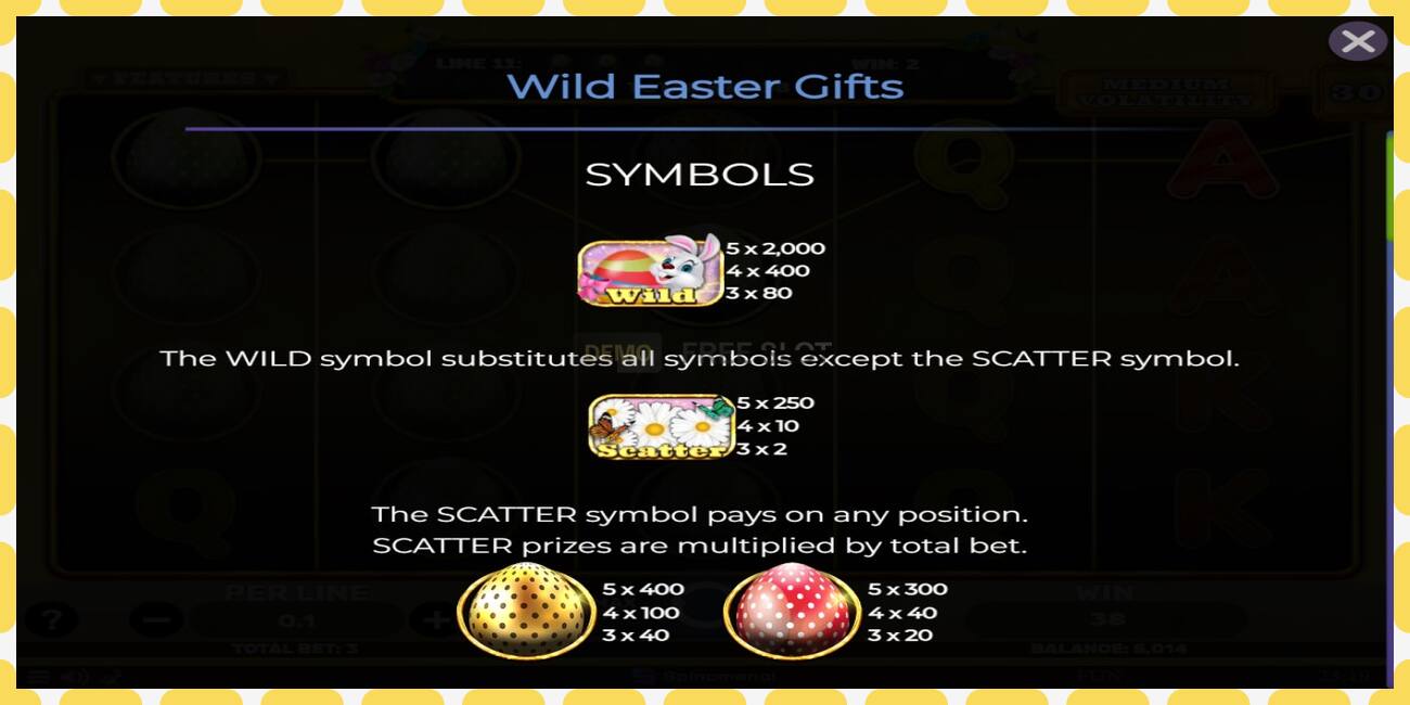 រន្ធដោតសាកល្បង Wild Easter Gifts ឥតគិតថ្លៃនិងដោយគ្មានការចុះឈ្មោះ, រូបភាព - ១