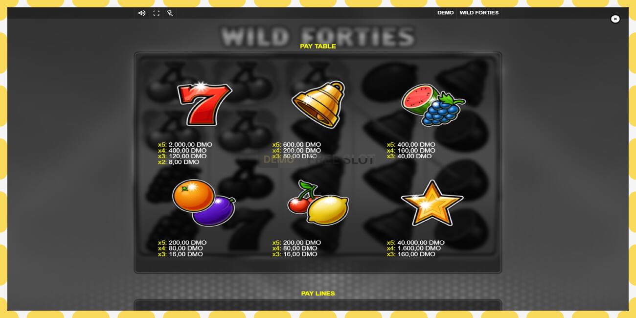 Demo slot Wild Forties free and without registration, picture - 1