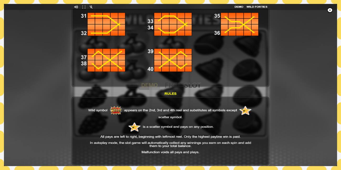 Demo slot Wild Forties free and without registration, picture - 1