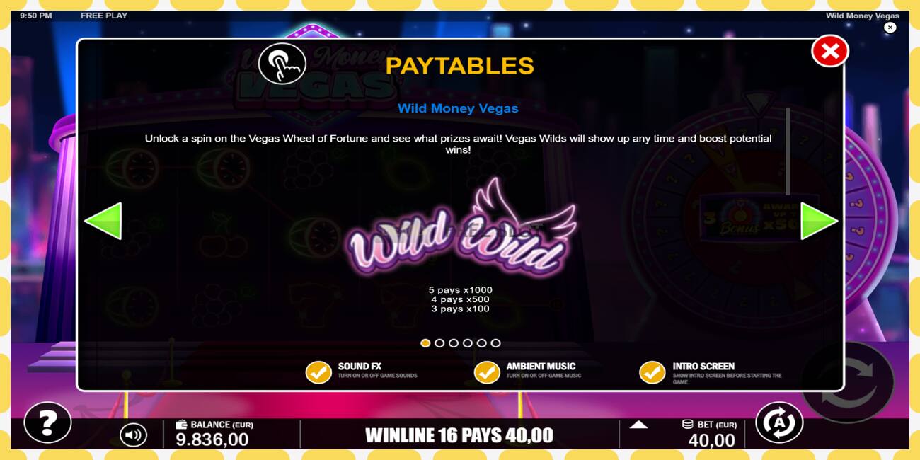 Demo slot Wild Money Vegas free and without registration, picture - 1