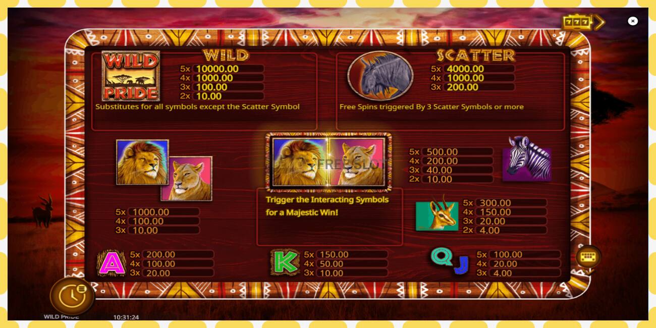 Demo slot Wild Pride free and without registration, picture - 1