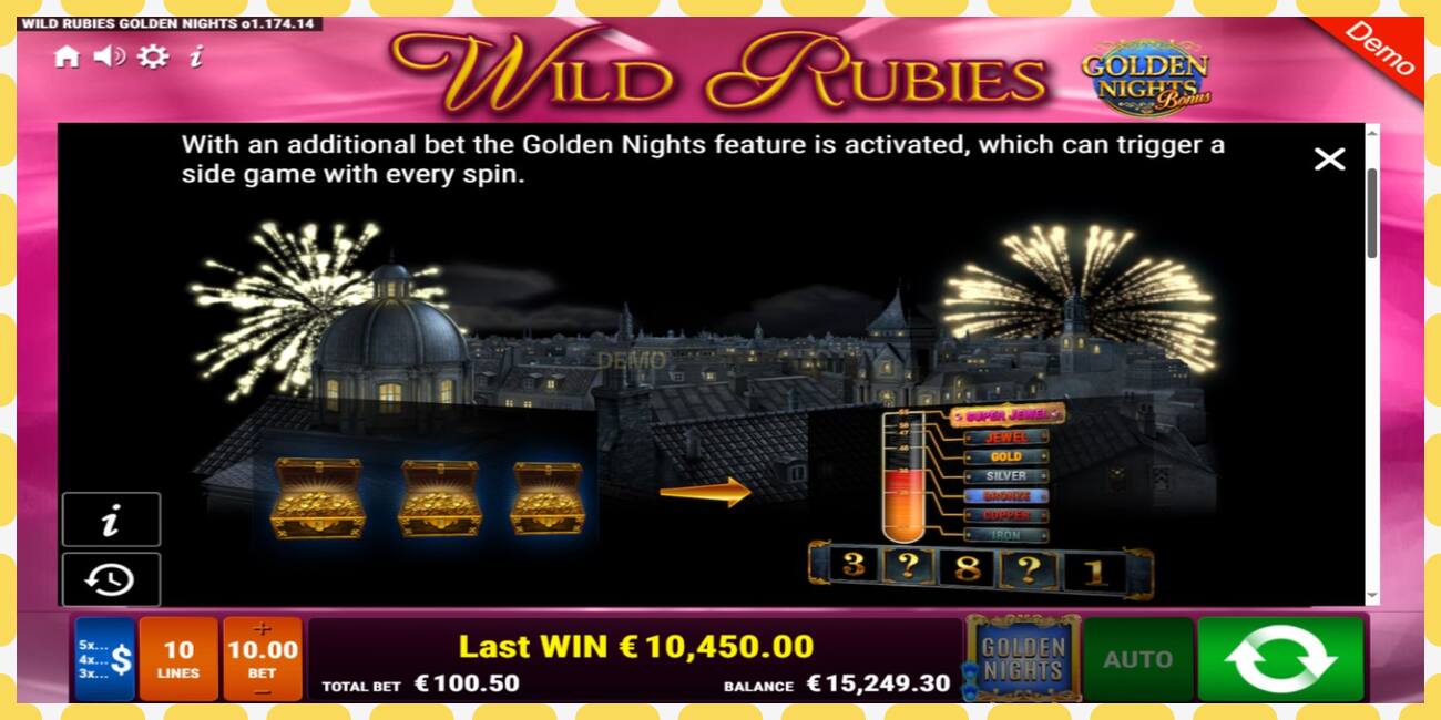 Demo slot Wild Rubies Golden Nights free and without registration, picture - 1