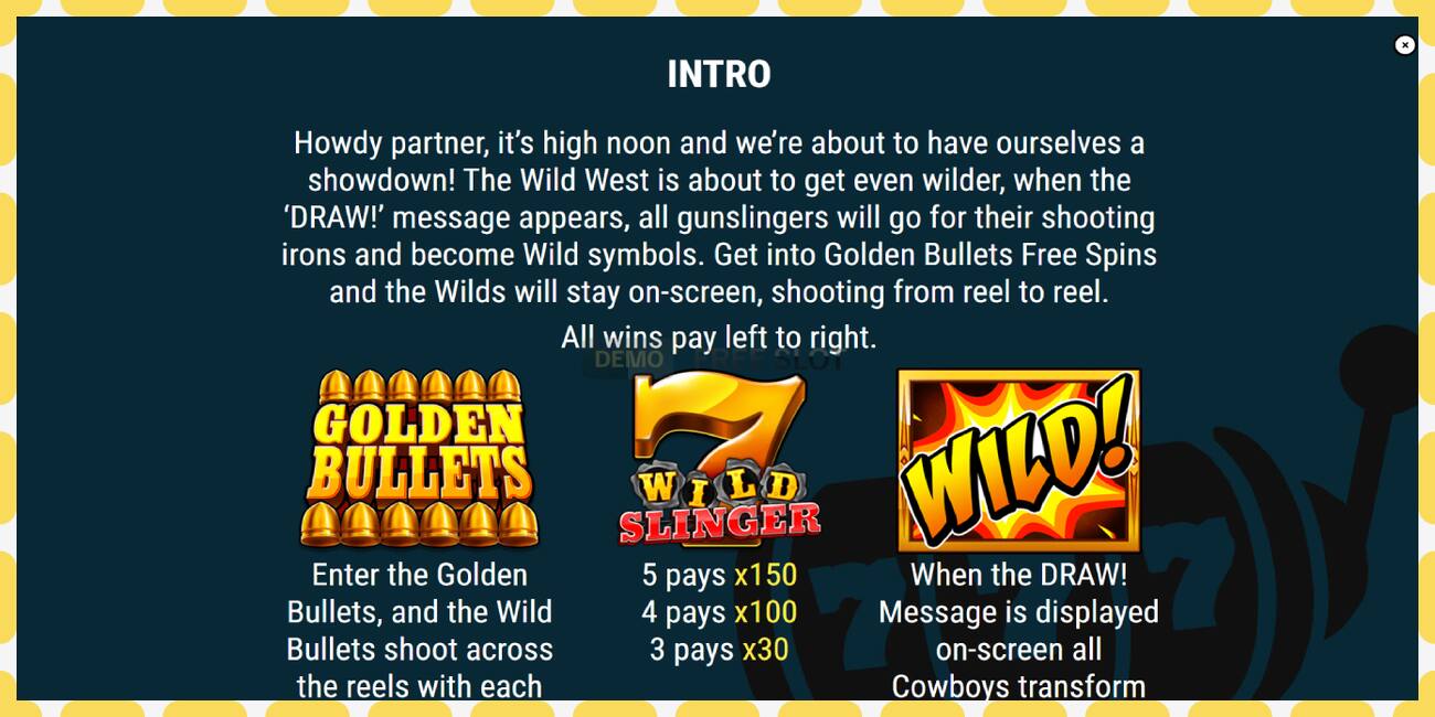 Demo slot Wild Slinger free and without registration, picture - 1