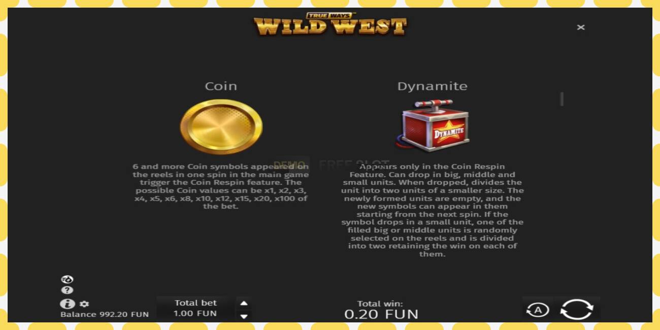 Demo slot Wild West Trueways gratis og uden registrering, billede - 1