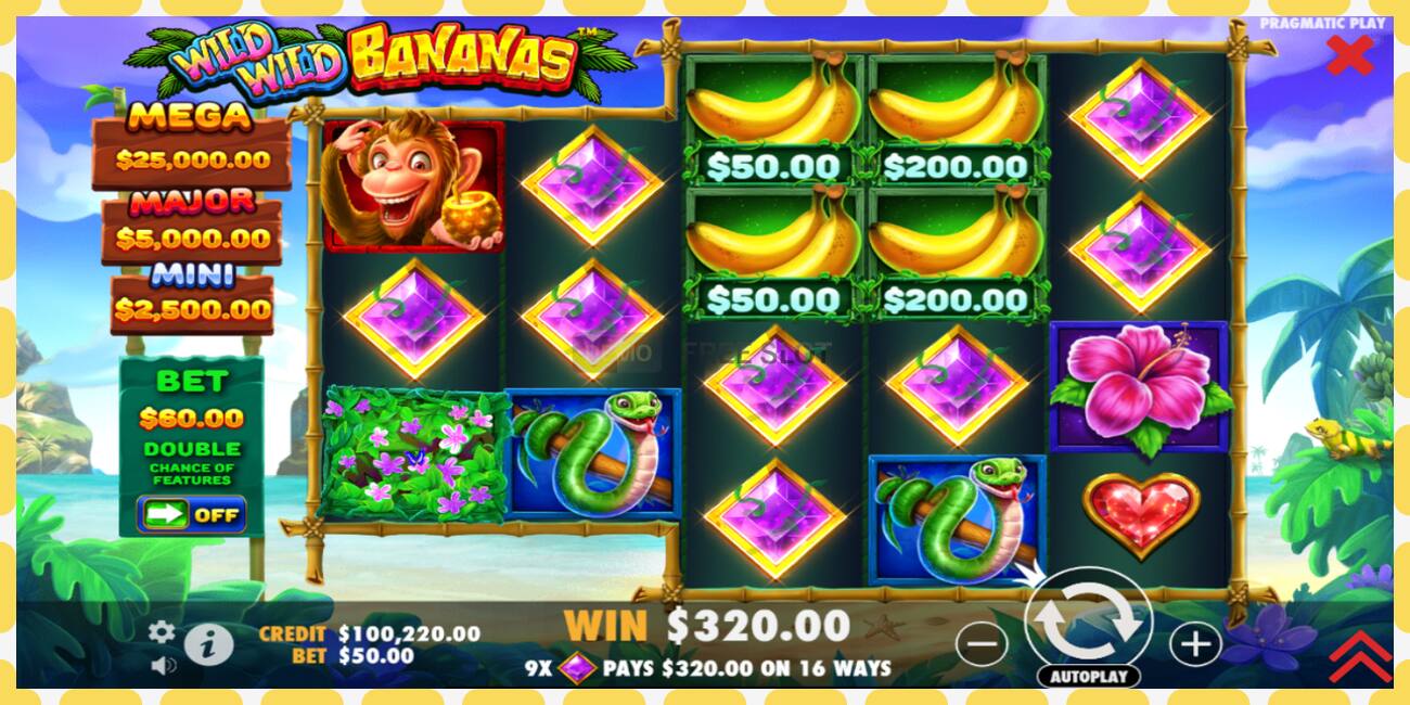 Demo slot Wild Wild Bananas නොමිලේ සහ ලියාපදිංචියකින් තොරව, පින්තූරය - 1