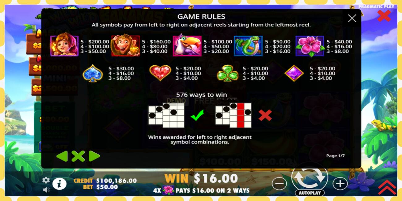 Demo slot Wild Wild Bananas නොමිලේ සහ ලියාපදිංචියකින් තොරව, පින්තූරය - 1