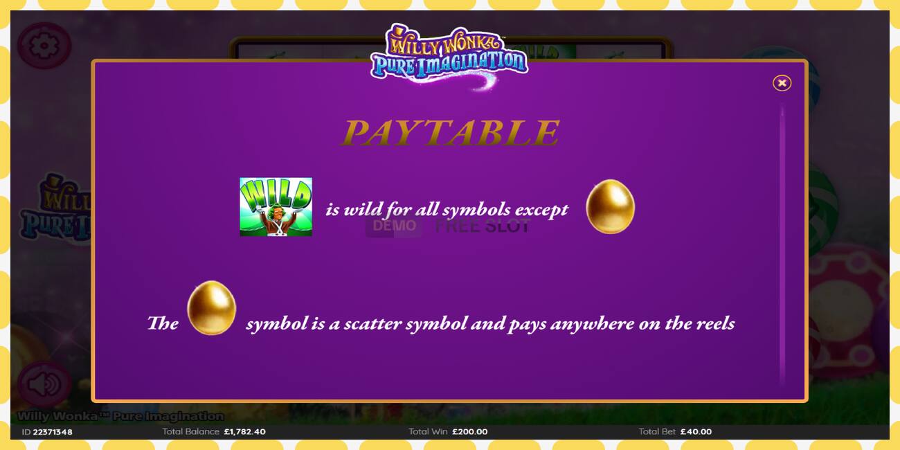 Demo-slot Willy Wonka Pure Imagination gratis en zonder registratie, afbeelding - 1