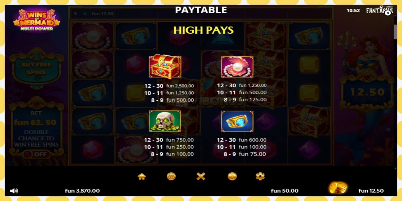 Slot de demonstração Wins of Mermaid Multi Power grátis e sem registro, foto - 1