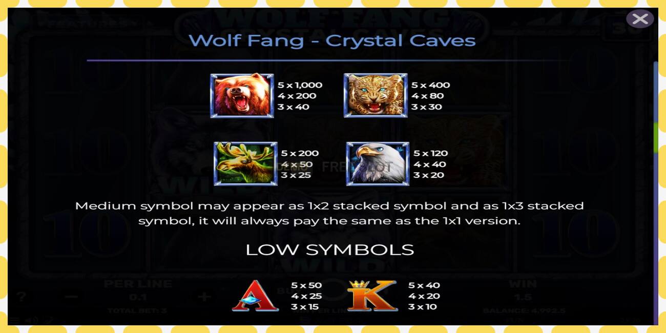 Demo yuvası Wolf Fang - Crystal Caves ücretsiz ve kayıt olmadan, resim - 1