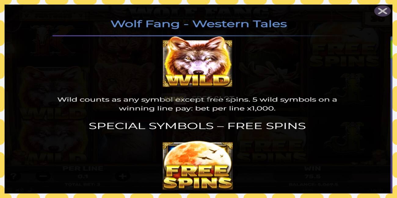 Demo slot Wolf Fang - Western Tales gratis og uden registrering, billede - 1