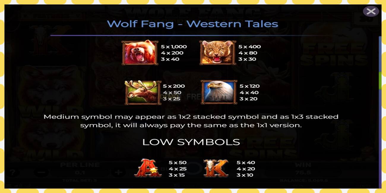 Demo slot Wolf Fang - Western Tales gratis og uden registrering, billede - 1