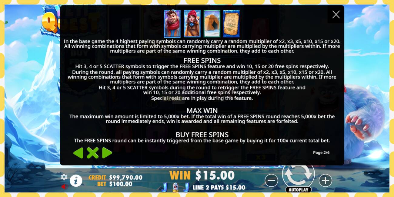 Demo slot Yeti Quest free and without registration, picture - 1