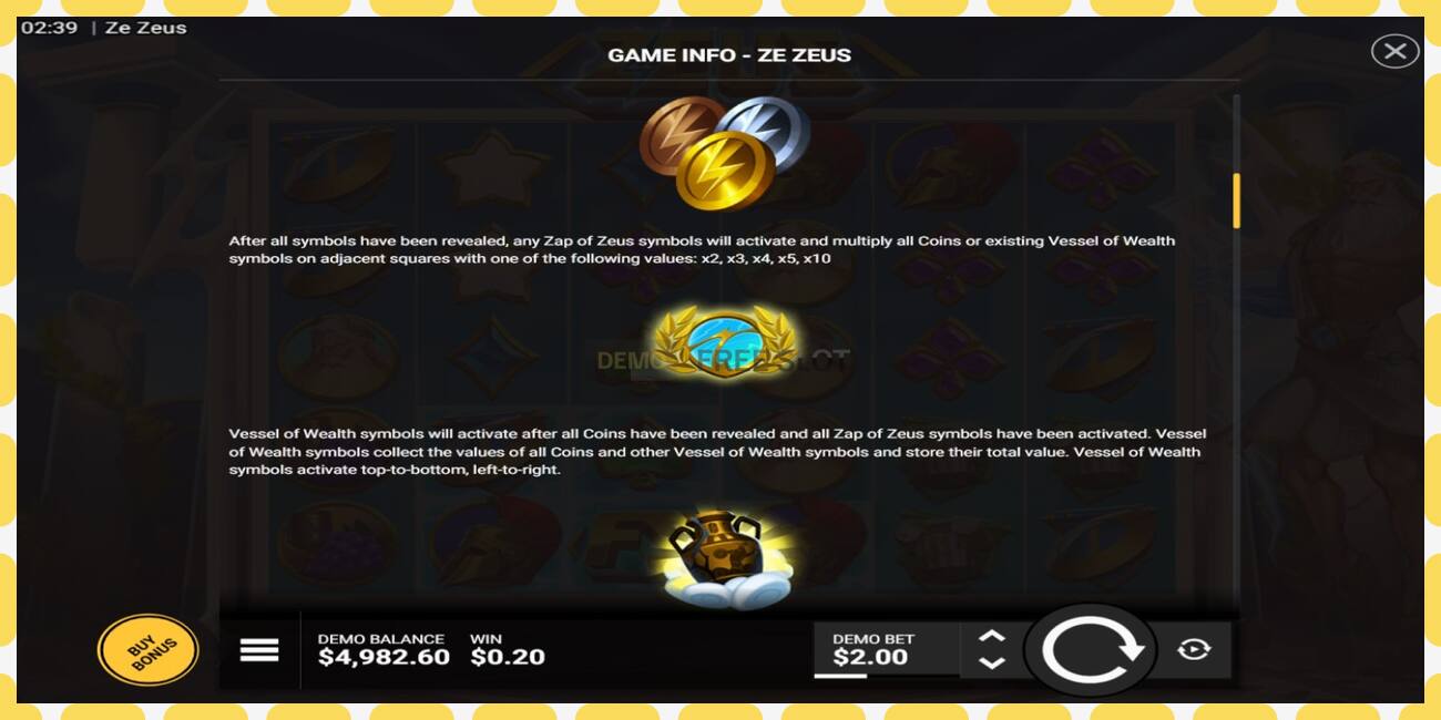 Demo slot Ze Zeus free and without registration, picture - 1