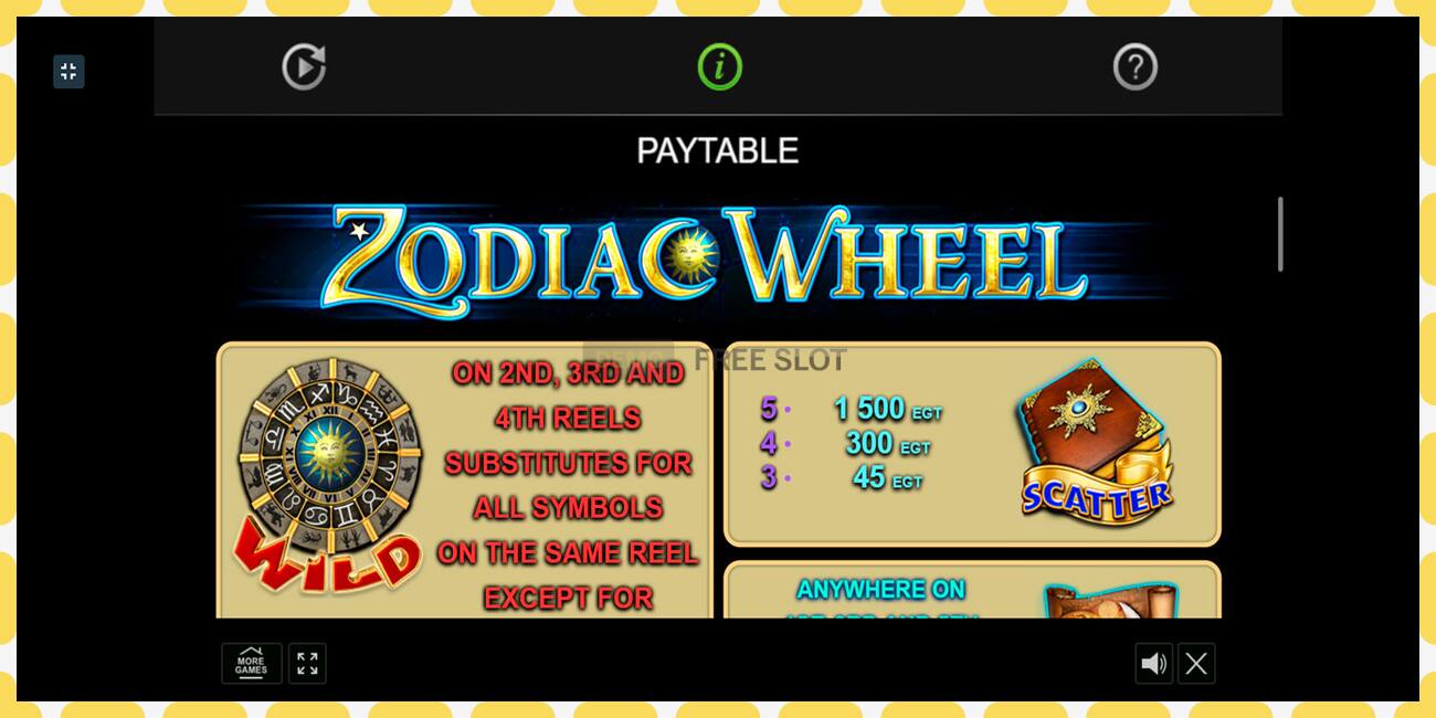 Demo slot Zodiac Wheel free and without registration, picture - 1