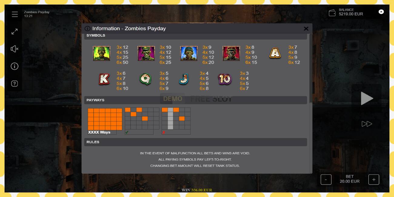 Demo slot Zombies Payday free and without registration, picture - 1